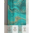 thumbnail image 3 of Turquoise Marble Sheer Curtains for Living Room Bedroom Farmhouse Modern Abstract Aesthetic Sheer Curtains 63 Inch Long 2 Panels Set Light Filtering Curtain Window Treatments Drapes for Dining Room, 3 of 6