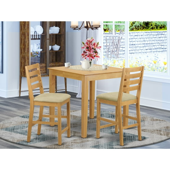 City Sleek Pub Set - Table & Chairs - Modern Dining Set for Kitchen or Bar