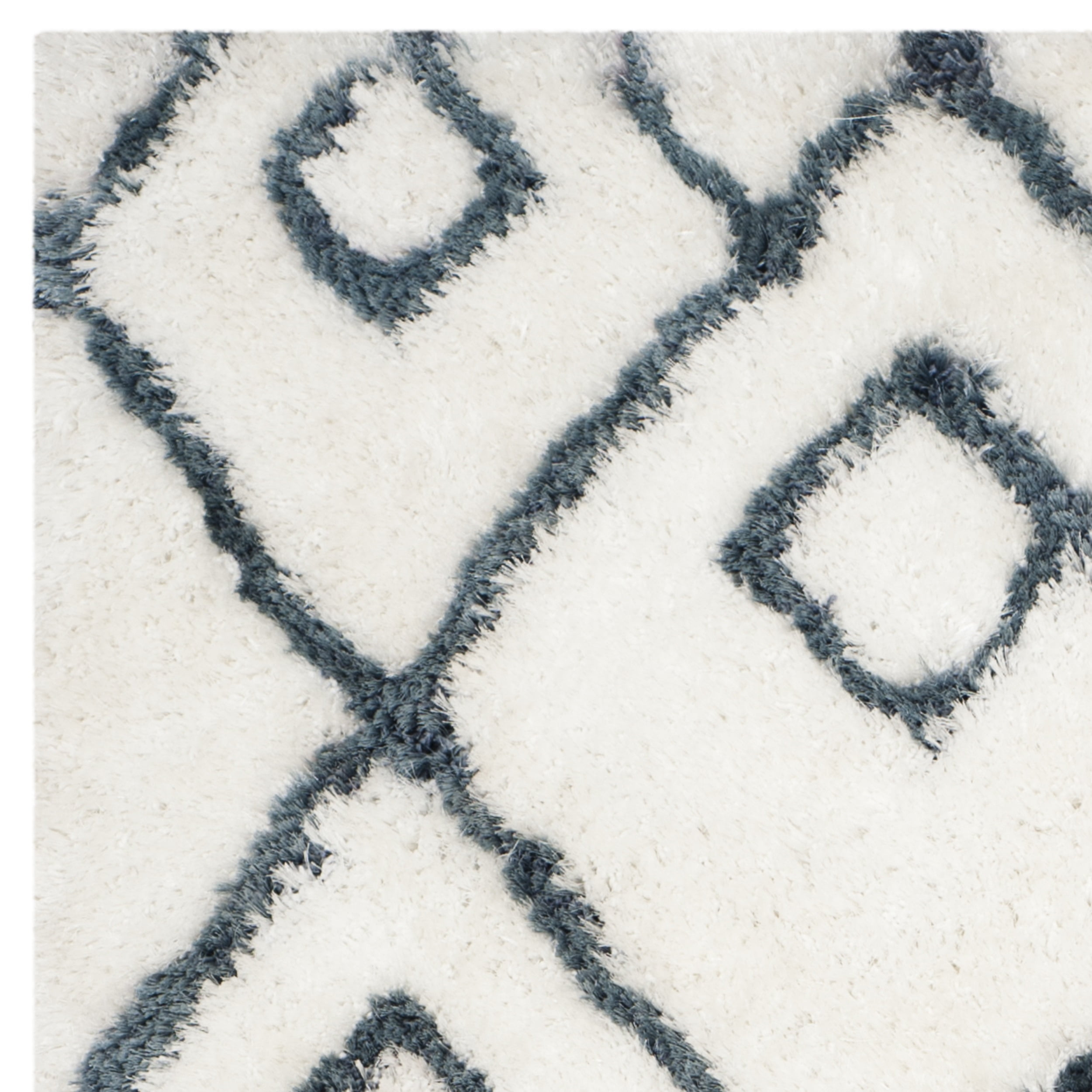 SAFAVIEH Toronto Neasa Abstract Polyester Shag Area Rug, Ivory/Blue, 3' x 5'