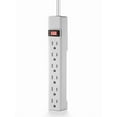 thumbnail image 3 of Hyper Tough 6-Outlet Indoor Power Strip, 8 ft Extension Cord, ETL Certified, White, 3 of 13