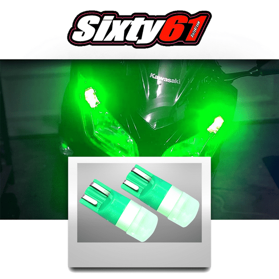 Motorcycle LED Side Marker Light Bulbs - Green