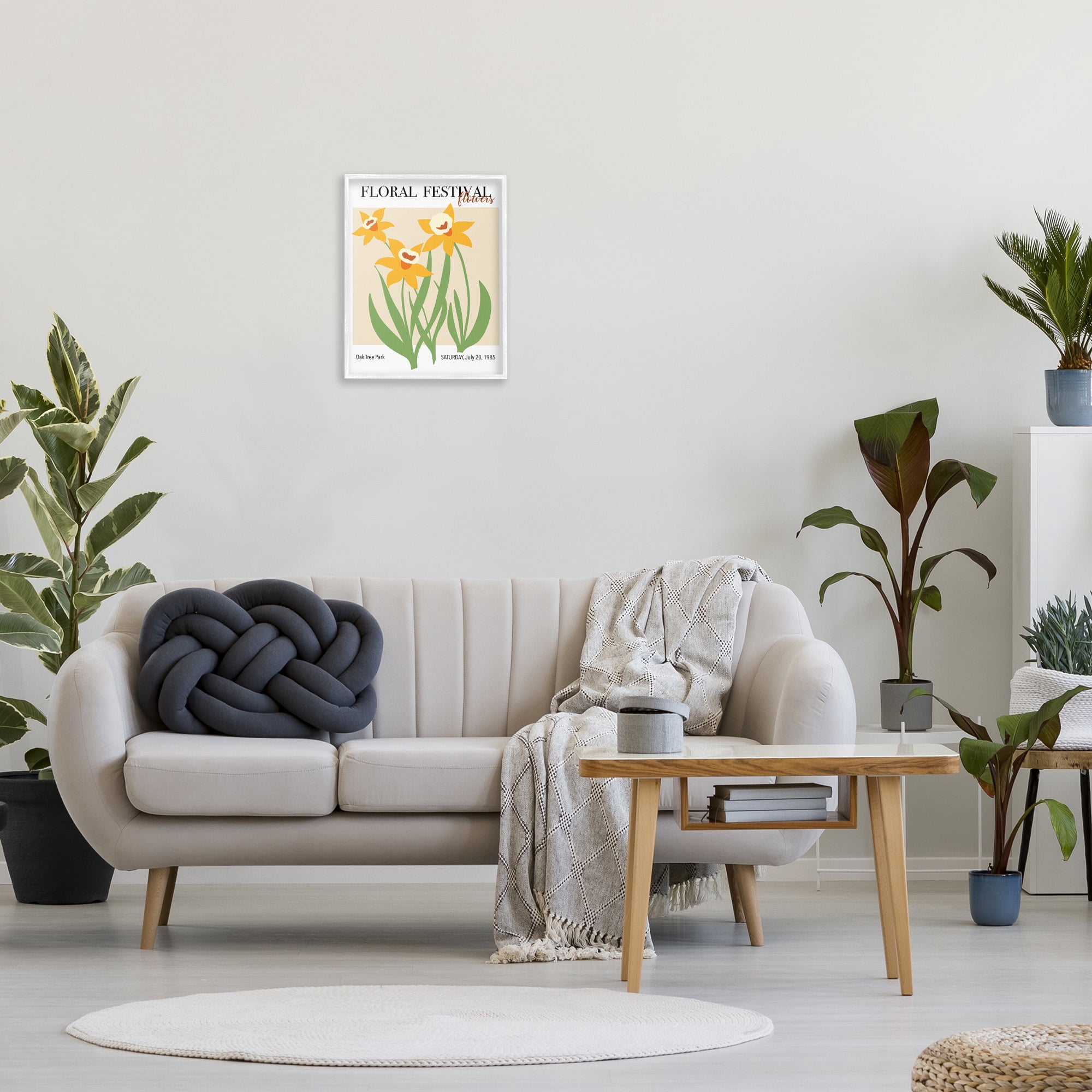 Stupell Industries Retro Daffodil Festival Botanical & Floral Painting White Framed Art Print Wall Art, 16 x 20