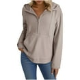 thumbnail image 5 of Posijego Women's Half Zip Sweatshirts Athletic Tops Pullover Long Sleeve Hooded Sweatshirt with Pocket, 5 of 8