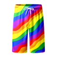 thumbnail image 4 of WILLBEST Pantalones Cortos Casuales para Hombre con Estampado de Boca de Arcoíris para Verano, Pantalones Cortos con Bolsillo y Lazo Totalmente Estampados para Resort, 4 of 5