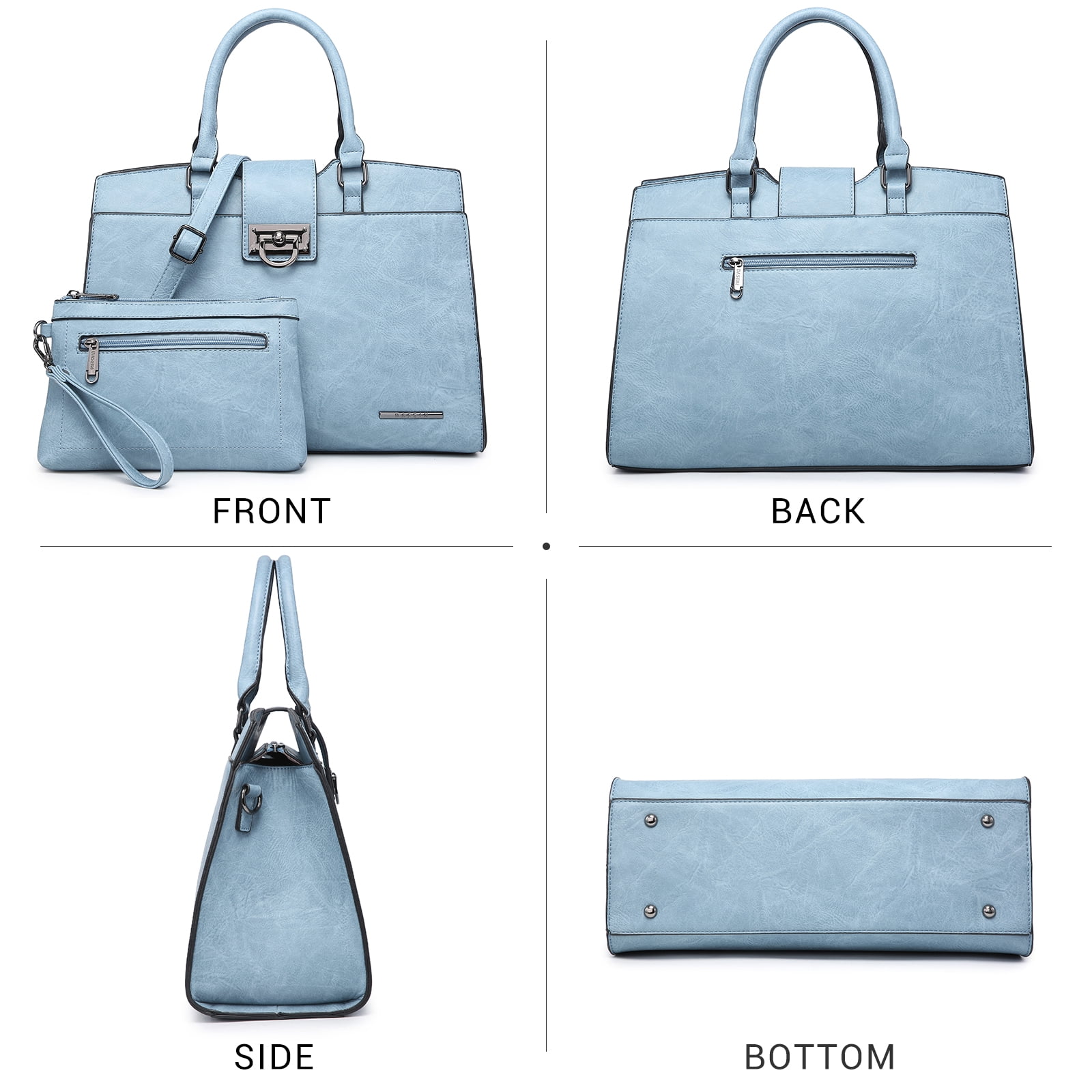 Dasein Handbags for Women Purses Monogram Satchel Purse Large Tote Ladies Handbag Shoulder Bags Top Handle Work Bag 2pcs Set
