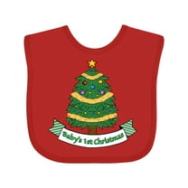 Inktastic Baby's First Christmas Tree Boys or Girls Baby Bib