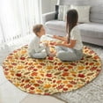 thumbnail image 3 of Autumn Fall Leaves Pattern Round Blanket,Comfortable Soft Flannel Throw Blanket,All Season,Warm Lightweight Blankets for Sofa Bed Couch Living Room Chair 47"x47", 3 of 5