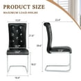 thumbnail image 6 of NEW Set of 2 Dining Chairs, Retro Alligator Texture with Crystal Buckle Design, Spray-Painted Metal Bow Legs, 6 of 10