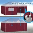 thumbnail image 2 of ALUVIERA Canopy Sidewall ONLY for 10'x20' Pop Up Canopy Party Tent with Zipper Door, 4 Pack,(Burgundy,19.7'x6.54'), 2 of 5