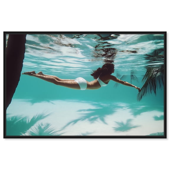 Art Remedy Retro Photography Canvas, 15" x 10", Black Frame, Underwater Beauty