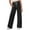 Black, variant on Fozruso Girls Wide Leg Uniform Pants Girls Elastic Waist Wide Leg Pants Straight Leg Casual Trousers For Kids And Youth Summer Fashion Pure Color Long Bottoms Sizes 5-6 Years