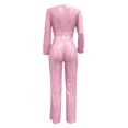 thumbnail image 4 of Casual Jumpsuit Long Sleeve Belted Sequin Jumpsuit - Polyester Spandex, Versatile for Daily Party Beach Wear, 4 of 4