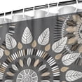 thumbnail image 4 of Extra Long Boho Shower Curtain 72x84 Inches - Vintage Floral & Tropical Leaves Pattern, Waterproof Bohemian Bathroom Decor with 12 Hooks, Tribal Rustic Style, 4 of 5