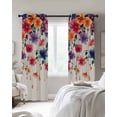 thumbnail image 4 of Watercolor Flowers Kitchen Curtains Country Pastel Spring Vine Florals Cafe Short Curtains for Bathroom Blackout Window Curtain Grommet Small Window Treatment Drapes for Bedroom Living Room 42"x45"x2, 4 of 9