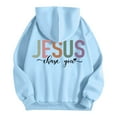thumbnail image 7 of Women Casual Long Sleeve Hoodies Jesus Print Y2K 2026 Sweatshirts Lightweight Crewneck Pullover Tops, 7 of 7