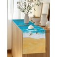 thumbnail image 2 of Summer Watercolor Sea Cruises Table Runner 13x70in Non-Slip Cotton Linen Table Runners, Beaches Blue Oceans Dresser Scarves TableRunner for Dinner Kitchen Dining Wedding Party, 2 of 9