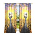 thumbnail image 2 of Ostrich Sunflowers Mountains Blackout Curtains Thermal Insulation 63 inch Grommet for Bedroom Living Room Bathroom Kitchen Windows 2 Pack, 2 of 6