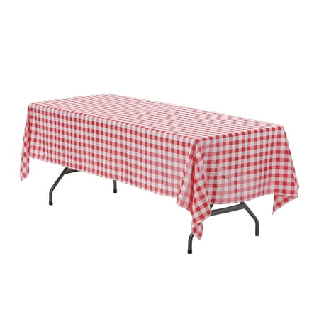 

Your Chair Covers - 60 x 102 Inch Rectangular Polyester Tablecloth Gingham Checkered Red