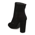 thumbnail image 3 of New Women Wild Diva Morris-23 Faux Suede Peep Toe Perforated Chunky Heel Bootie, 3 of 5