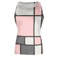 thumbnail image 4 of JULMCOMO Ribbed Knit Tank Tops for Women Plaid Crew Neck Sleeveless Summer Tank Tops Striped Color Block Slim Fit Casual Shirts Light pink L, 4 of 5