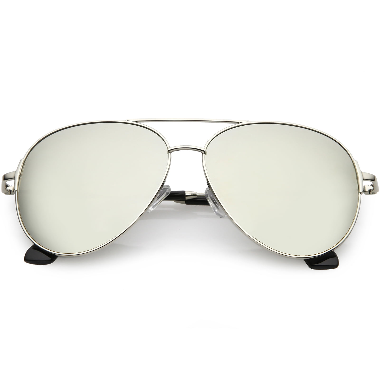 Oversize Aviator Sunglasses Metal Arms Polarized Lens 59mm (Silver