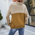 thumbnail image 5 of Jjayotai Women's Oversized Batwing Sweaters, 2024 Fall Outfits Crewneck Colorblock Ribbed Knit Trendy Pullover Tops Khaki S, 5 of 7