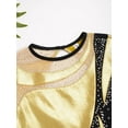 thumbnail image 6 of Alvivi Gymnastic Leotard for Girls Long Sleeve Metallic Rhinestone Ballet Dance Skating Leotard Bodysuit Gold 8, 6 of 7
