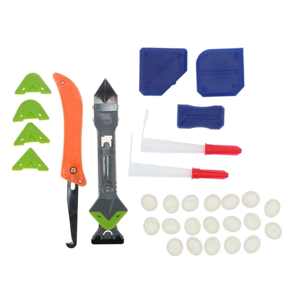 M Buder Kit de Herramientas para Calafatear, Raspador y Removedor de Silicona, Juego de Limpieza de Pegamento para Piso y Ventana, 30 cm / 11.8 inches, Set 5 en 1 Multiusos