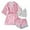 Pink, variant on Nnhblu Women's Robes Lace Sleepwear Soft 3 Piece Pink Pajama Set