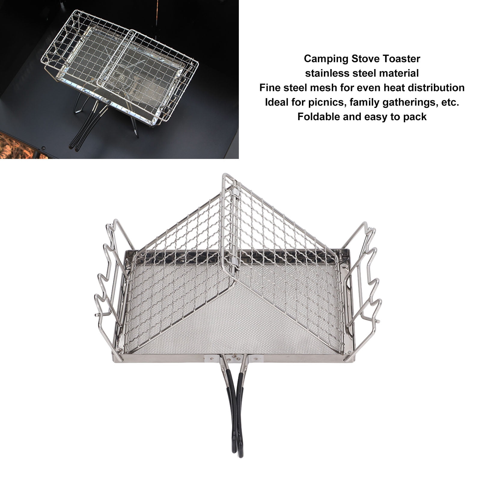 Camping Stove Toaster, Foldable Portable Convenient Practical Stable Structure Folding Gas Toaster  For Hiking