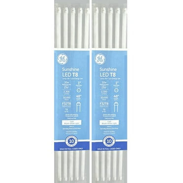 (case of 20 tubes) GE Lighting 30609 LED Tube 48 inch T8, 15 watt, 2300 lumen, 5000K Daylight, Type A Plug and Pay replacement for 4ft T8 Fluorescent Lamp