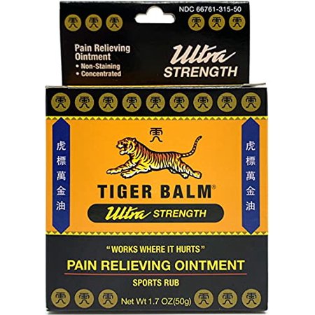Tiger Balm Pain Relieving Ointment  Sports Ultra  50g – Professional Size – Sports Rub Ultra Strength – Knee Inflammation Relief – Relief for Hand Arthritis – Tiger Balm Ultra