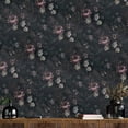 thumbnail image 6 of VEELIKE 17.7''x118'' Vintage Dark Floral Peel and Stick Wallpaper Peony Floral Boho Removable Self Adhesive Prepasted Decorative Black Floral Wallpaper Rolls for Bedroom Bathroom Walls Cabinets Shelf, 6 of 10