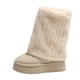thumbnail image 5 of Botas de nieve de Islandia con costuras de piel de visón sintética y forro polar, botines de cuero cálidos, botas de algodón con suela gruesa para invierno, 5 of 6