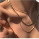 thumbnail image 3 of Snake Bone Chain Necklace for Women, Double Layer Minimalist Collarbone Necklace, for Ladies (Silver), 3 of 4