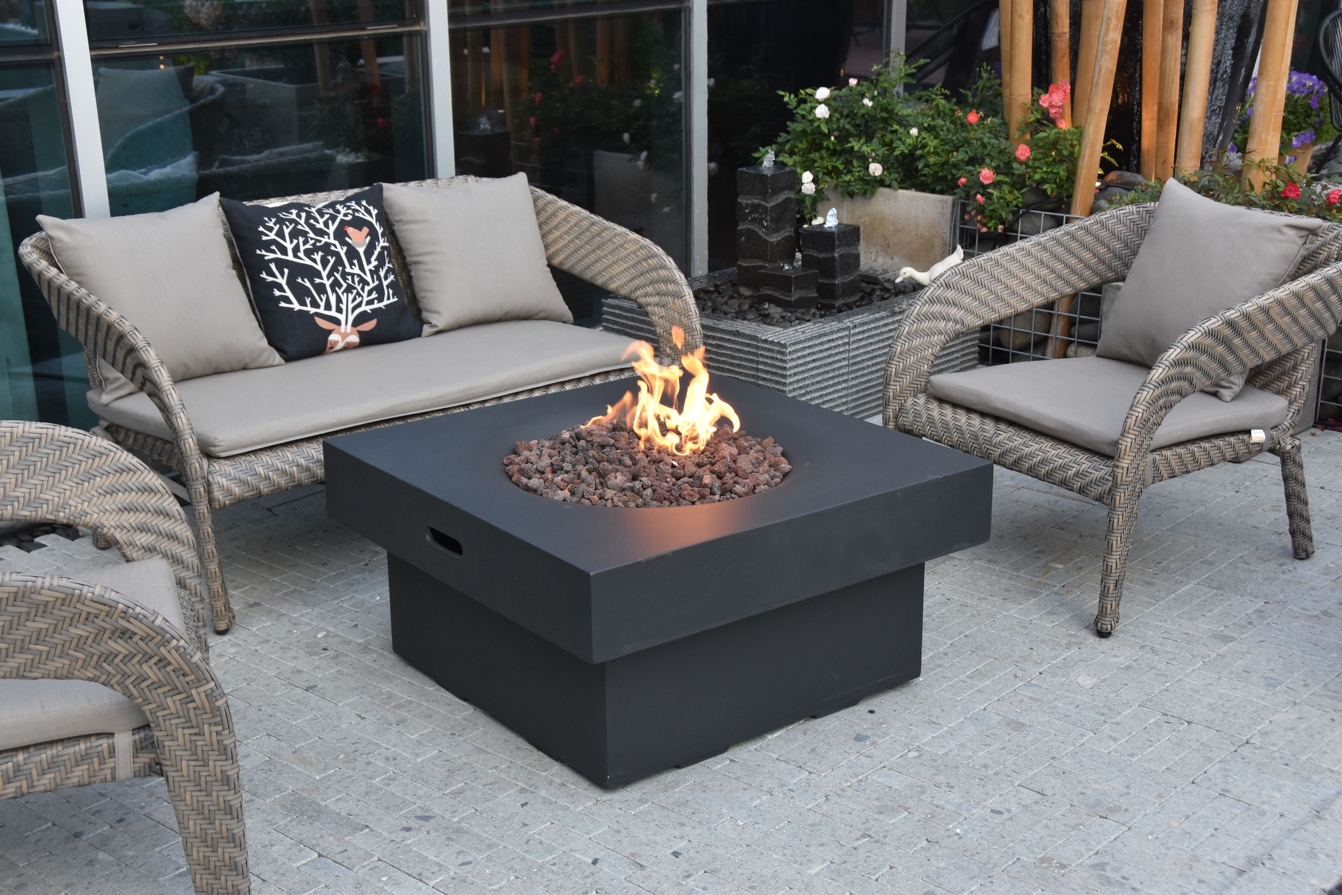 Modeno Brandford Outdoor Gas Firepit Table 34 Inches Natural Gas