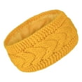 thumbnail image 1 of Womens Winter Headbands Fleece Lined Ear Warmer Cable Knit Headband (Yellow One Size), 1 of 3
