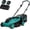 blue, variant on 17-in Cordless Lawn Mower 2x20-volt Battery Powered Push Mower with 2-in-1 Mulching and Bagging 6 Height Adjustments 40L Grass Bag Lightweight Electric Mower Battery Included