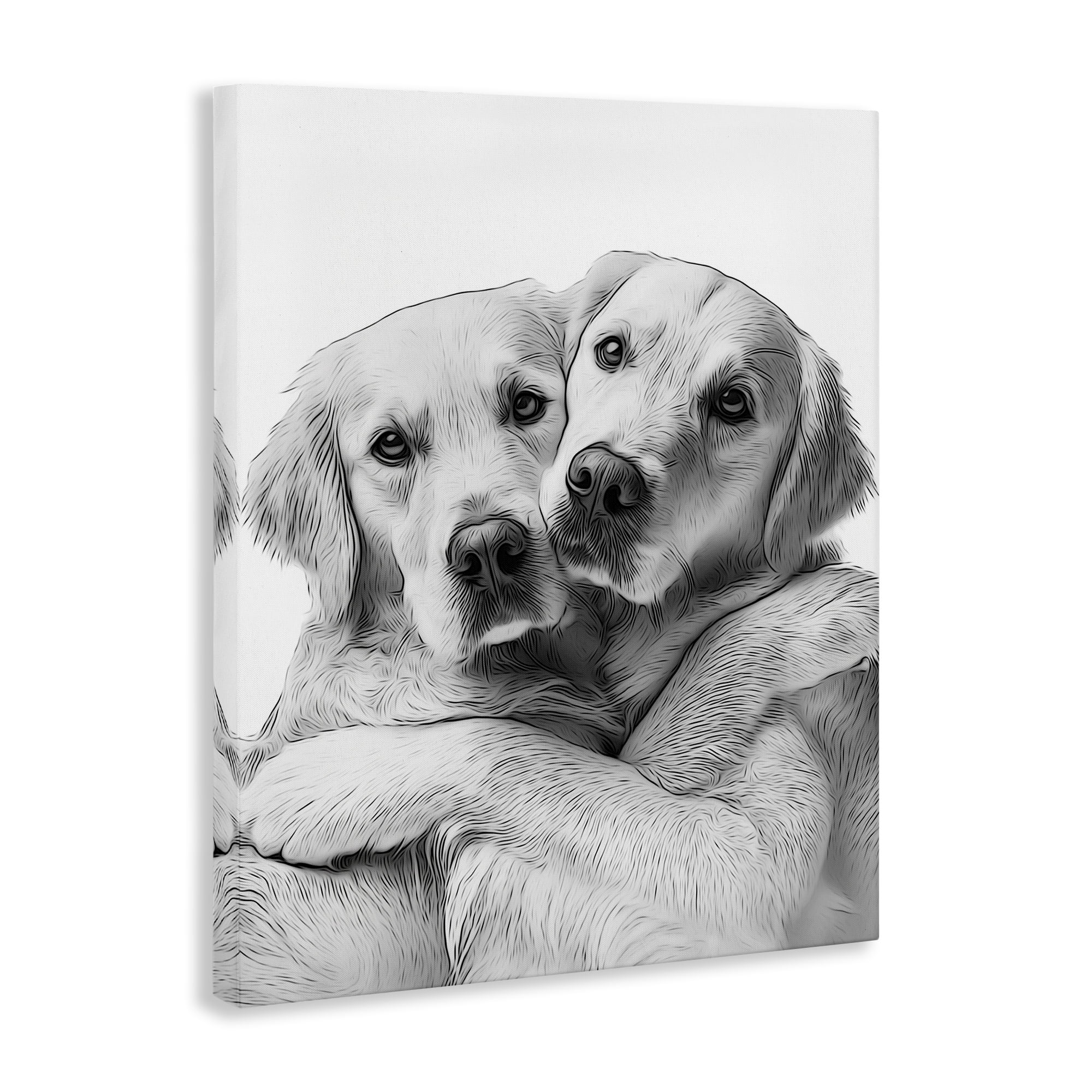 Stupell Industries Two Hugging Dogs Animals & Insects Painting Gallery Wrapped Canvas Art Print Wall Art, 16 x 20