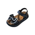 thumbnail image 6 of Losmtrace Girls Sandals Low Heels Dress Shoes Ankle Strap Open Toe Bowknot Princess Sandals Summer Flower Girl Shoes Black 13.5 Little Kids(32), 6 of 9