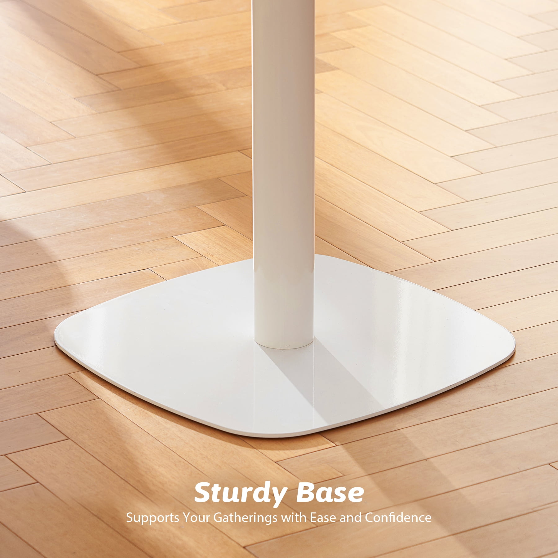 32" Tulip Table Small Pedestal Table for 4 Modern Square Dining Room Table White