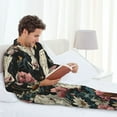 thumbnail image 6 of Picia Vintage Sunflower Cow Pattern Men’s Long-Sleeve Sleepwear Set - Soft 2-Piece Loungewear with Pockets, Comfy PJs for Relaxing Nights-Small, 6 of 7
