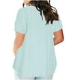 thumbnail image 3 of Summer Savings Women's Fashion Clothing Plus Size Eyelet Tops for Women Sexy V-Neck Blouse Solid Casual Loose Summer Short Sleeve Blouse Beach Vacation Clothes for Women, S-3XL, 3 of 6