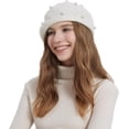 thumbnail image 2 of Women Beret Pearl Elegant Sweet Artist French Style Beret Beanie Cap, 2 of 7