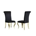 thumbnail image 2 of Furvclv Tufted Dining Room Chairs Set Of 2, Upholstered Accent Dinner Chairs With Stainless Steel Legs, Modern Velvet Armless Chairs With Stripe Backrest For Living Room ﻿, 2 of 9