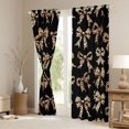 thumbnail image 3 of Feelyou Brown Bowknot Curtains Pack of 2 (52x84 Each), Leopard Print Window Curtains, 3 of 6
