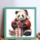 thumbnail image 2 of Hilo Algodón Bordado Punto Cruz Panda Navidad Impreso 11CT 40x40cm, 2 of 9