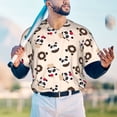 thumbnail image 5 of Hirioo Panda Ice Creams Donuts for Men's Baseball T-shirt Shirts Short Sleeve Casual Summer Button Stretch T Shirts,Size S-4XL-X-Large, 5 of 7