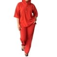 thumbnail image 2 of Gifts Womens Sweatsuits Set Womens Pullover Hoodies Top 2 Piece Sets Casual Solid Drawstring 3/4 Sleeve Hooded Top and Long Pant Lounge Sets Ladies Homewear Pajamas Sets, 2 of 6