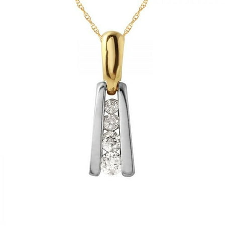 Foreli 0.24CTW Diamond 14K Two tone Gold Necklace